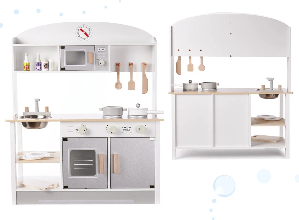 KIK Detská drevená kuchynka MDF MODERN CLASSIC+ príslušenstvo