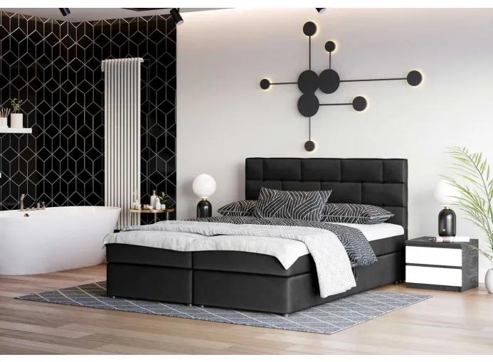 Dizajnová posteľ WALLY 180x200, čierna