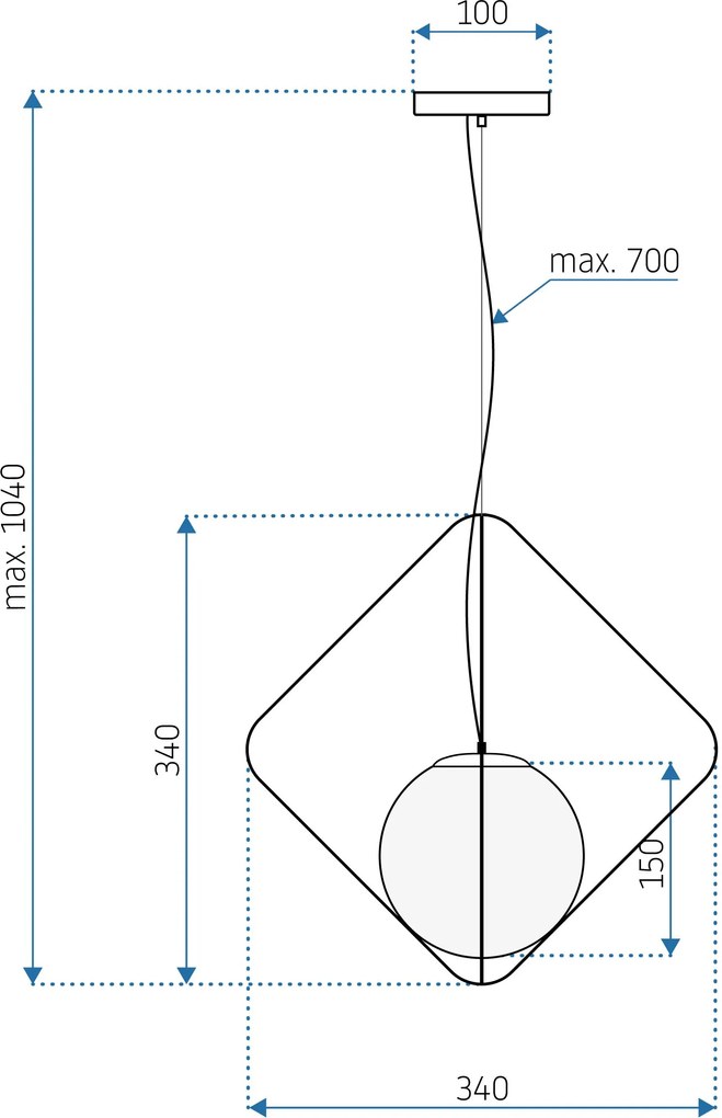 Toolight Toolight, stropné svietidlo 1xE27 APP1018-1CP, čierna-biela, OSW-09474