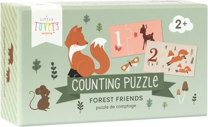 Počítanie puzzle: lesní priatelia