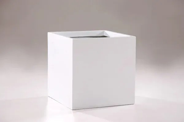 Kvetináč BLOCK, sklolaminát, 60x60x60 cm, biely mat