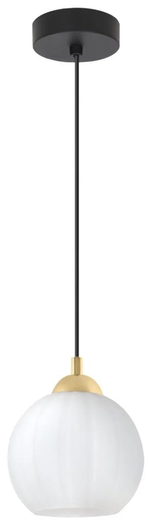 Závesné svietidlo Costa, 1x biele sklenené tienidlo, b/g