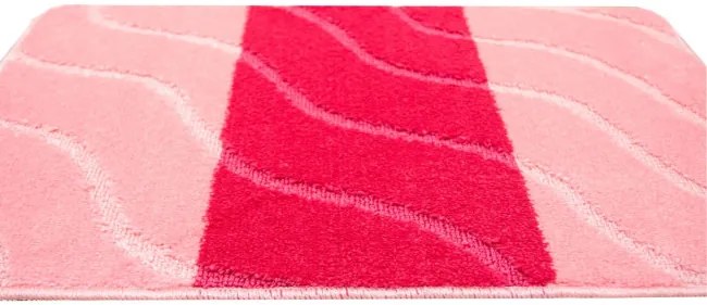 Kúpeľňový koberček FIORI ružový, pruhy / vlny