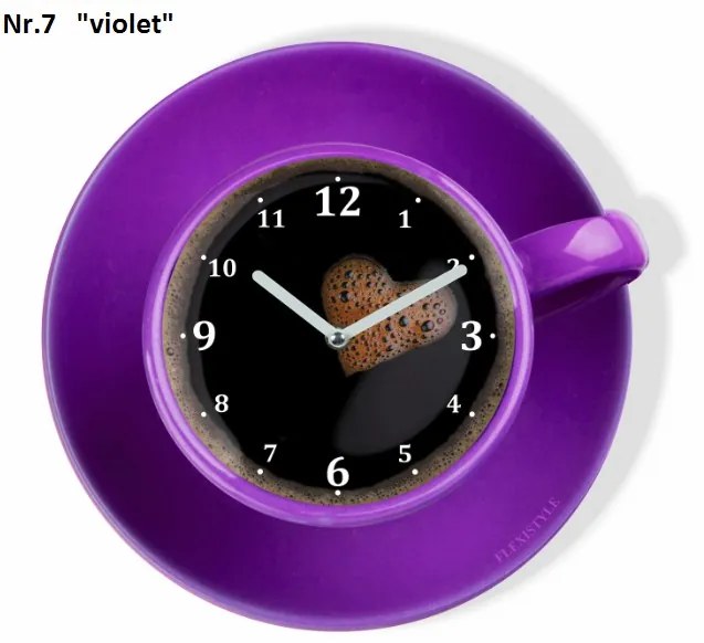 Kuchynské hodiny v tvare šálky kávy modrá