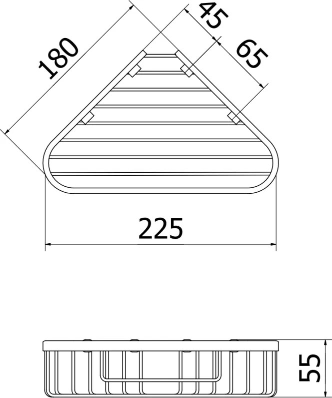 Mexen Uni-T, rohová polička, zlatá lesklá, 70A8520-50
