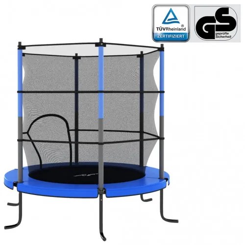 vidaXL Trampolína s bezpečnostnou sieťou okrúhla 140x160 cm modrá-