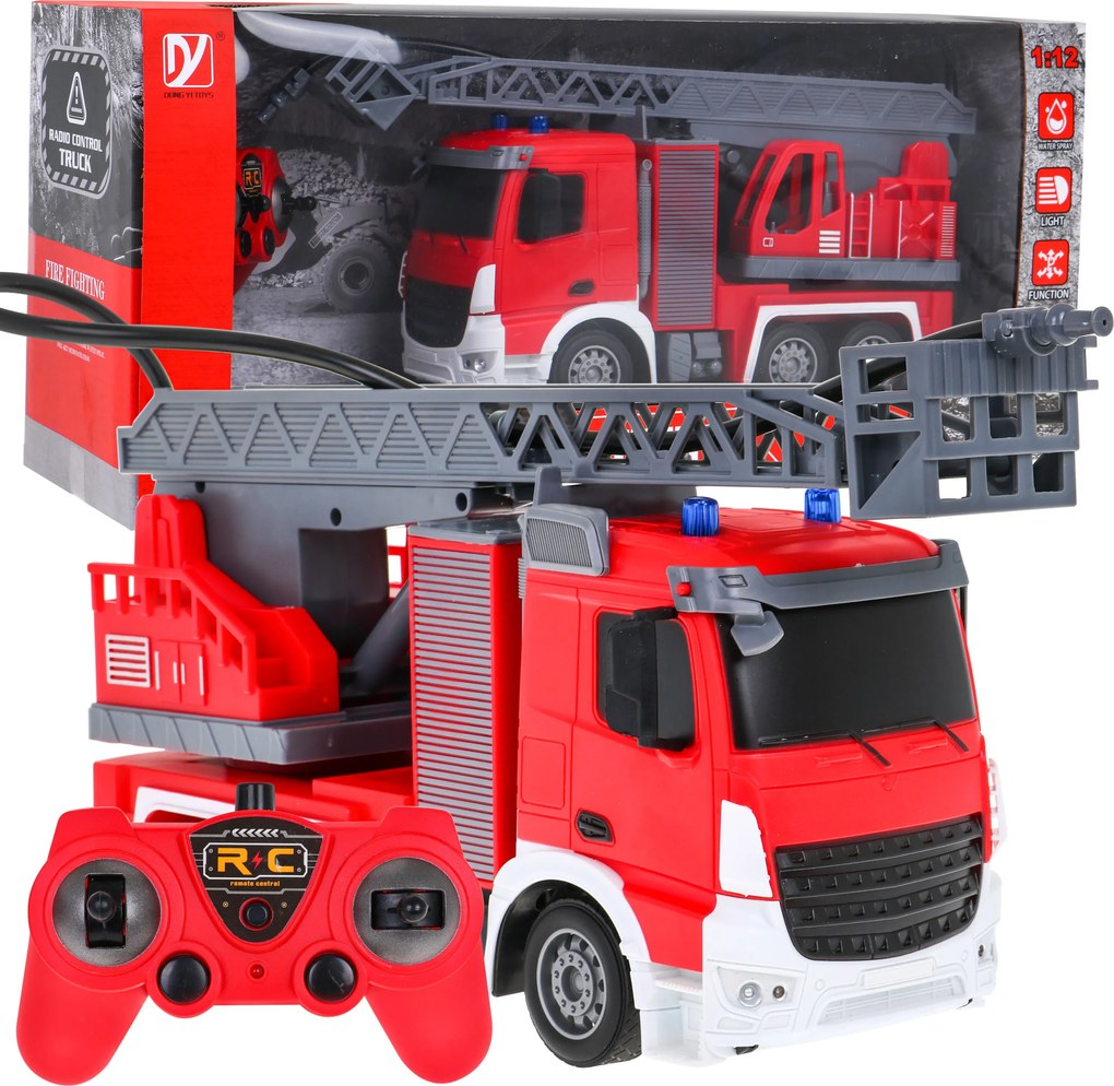 Ramiz Hasičské auto na diaľkové ovládanie 1:12 pre deti 3+ Požiarna hadica + interaktívne funkcie