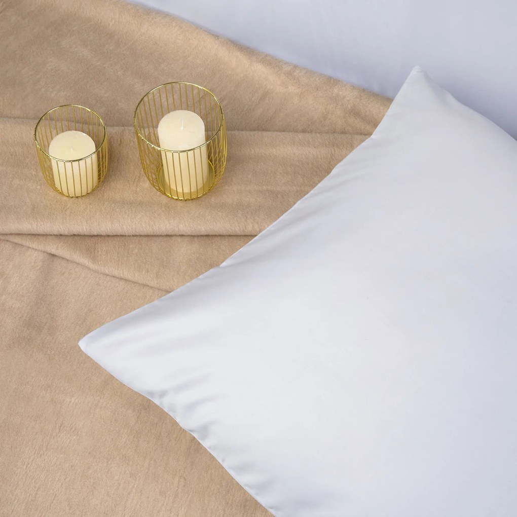 SATÉNOVÉ OBLIEČKY SATINLOVE CLASSIC 200X220 CM, 2KS 70X80 CM BIELE