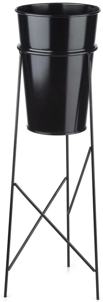 KOVOVÝ KVETINÁČ SO STOJANOM SIM 72X21 CM ČIERNA