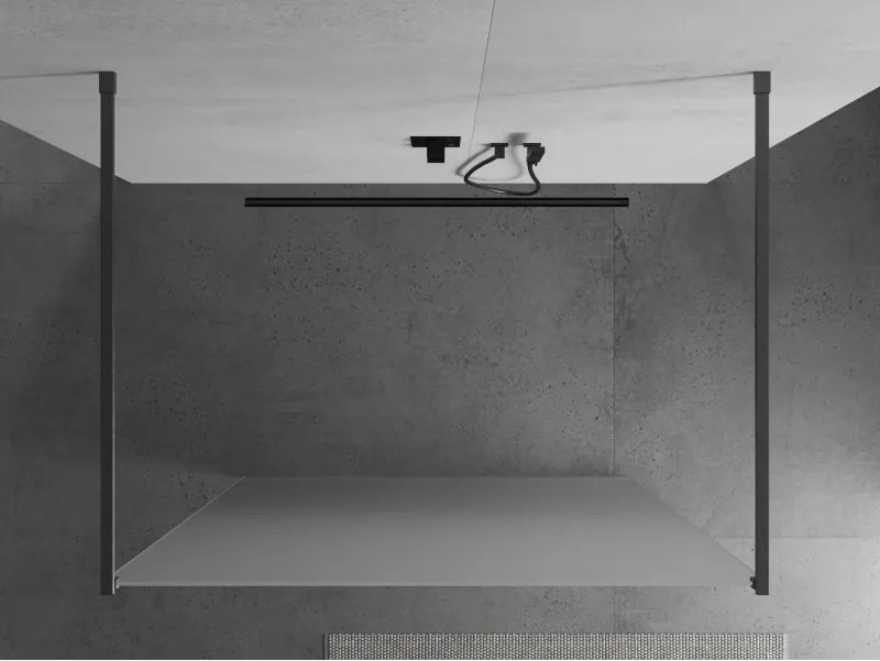 Mexen Kioto, sprchová zástena Walk-In 110 x 200 cm, 8mm sklo námraza, grafitový profil, 800-110-002-66-30