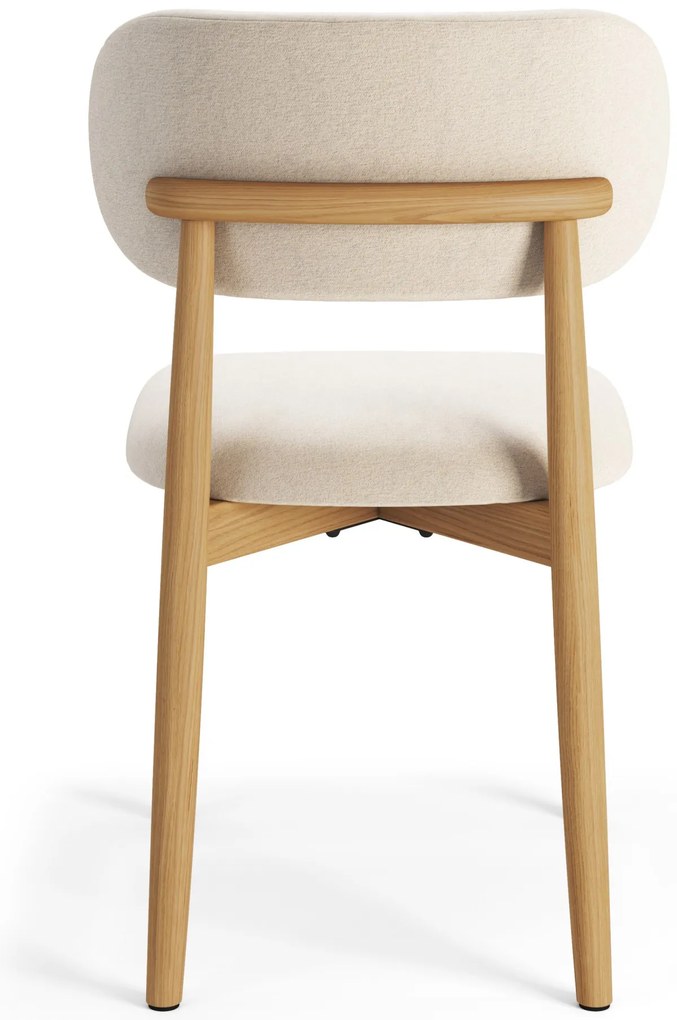 ALMO Béžová (látka Apia 453) / lakovaný dubový rám – DREVENÁ STOLIČKA DO OBÝVAČKY, JEDÁLNE A KUCHYNE V RETRO ŠTÝLE