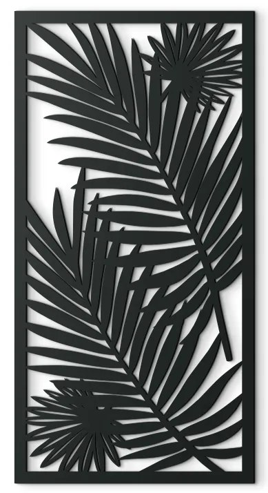 drevko Obraz z dreva Palmové listy Rozmer obrazu: 44,5 x 22,5 cm, Farba dekorácie: Čierna
