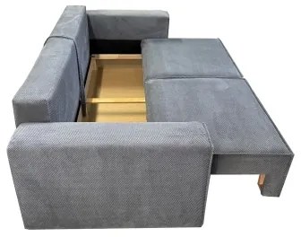 Rozkladacia trojmiestna pohovka s úložným priestorom RONDA sivá