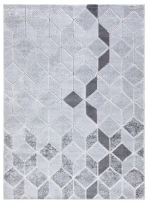 Koberec MEFE B400 Kocka, geometrický 3D štrukturálny - sivý