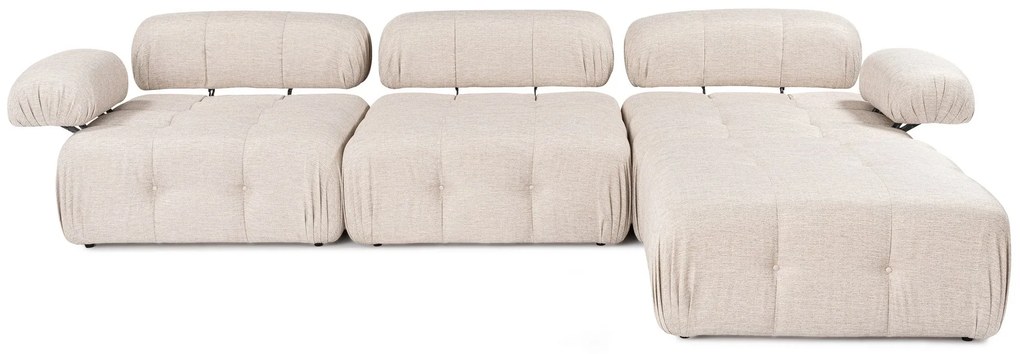 Doblo 3-sedačka s taštičkou ( L1-O1-1R-Pouffe) - svetlohnedá
