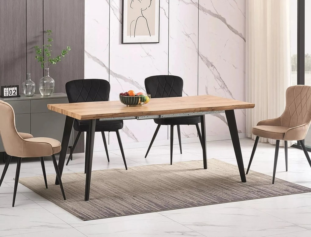 Rozkládací jídelní stůl Fresno 150/210 cm dub přírodní/černý