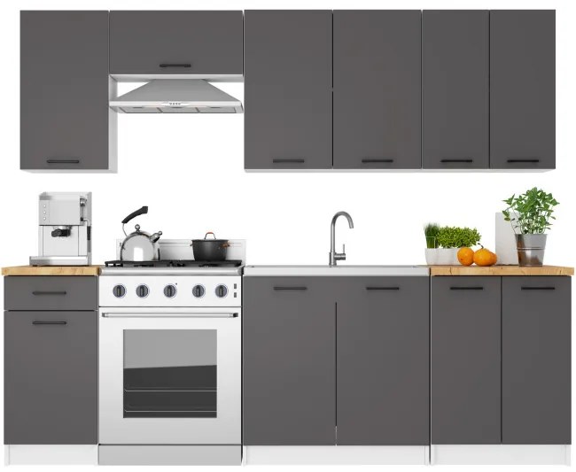 Horná kuchynská skrinka OLIWIA W50 H720 biela / grafitová / sivá