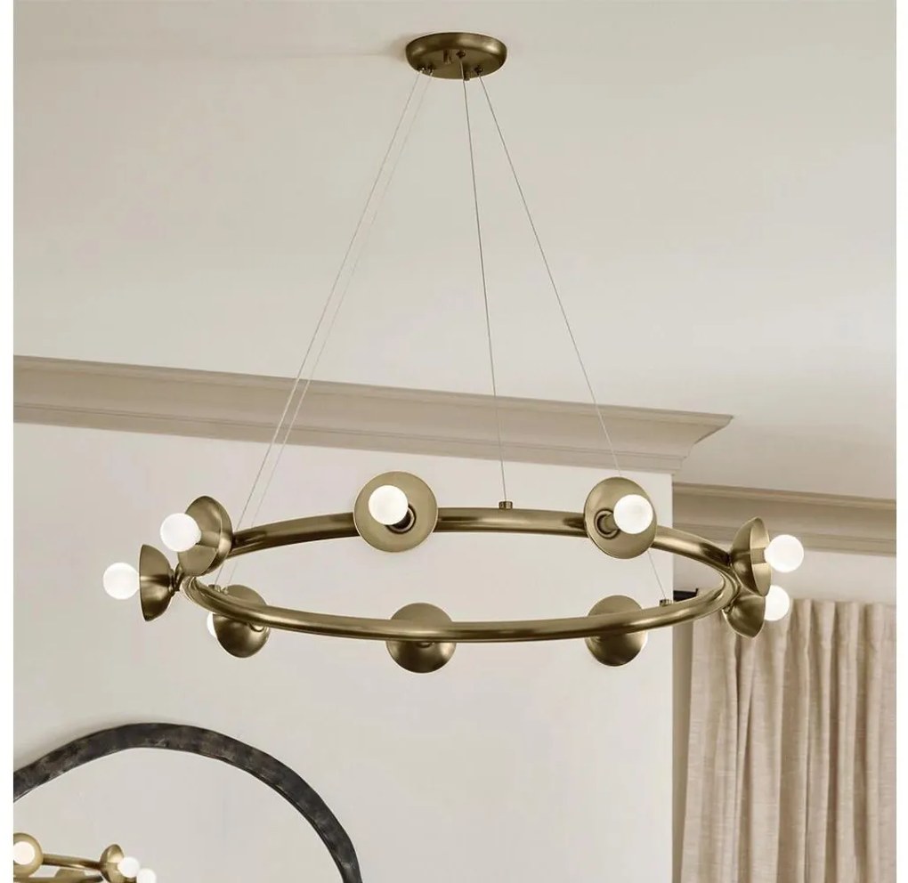 Kichler KL-PALTA9-CPZ - Závesný luster PALTA 9xE14/40W/230V, zlatý