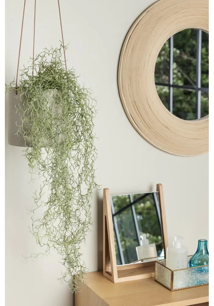 Nástenné zrkadlo s bambusovým rámom ø 60 cm Blush – Hübsch