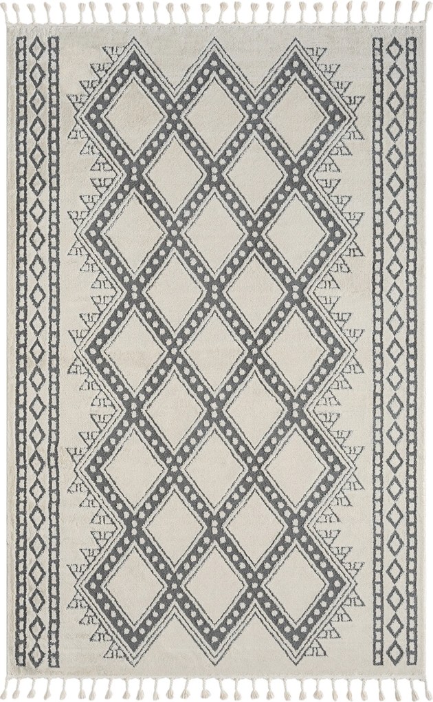 My Flair, Kusový koberec Moroccan Delight weiß, 200x290, čiernobiela, obývacia izba