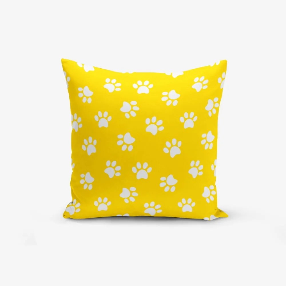 Žltá obliečka na vankúš s prímesou bavlny Minimalist Cushion Covers Yellow Background Pati, 45 × 45 cm