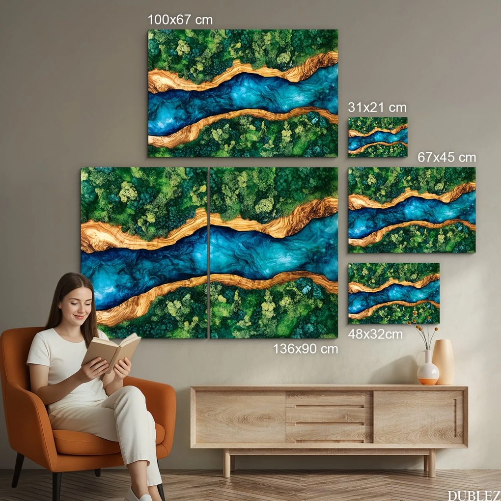 DUBLEZ | Tlačený machovo epoxidový obraz - Nature