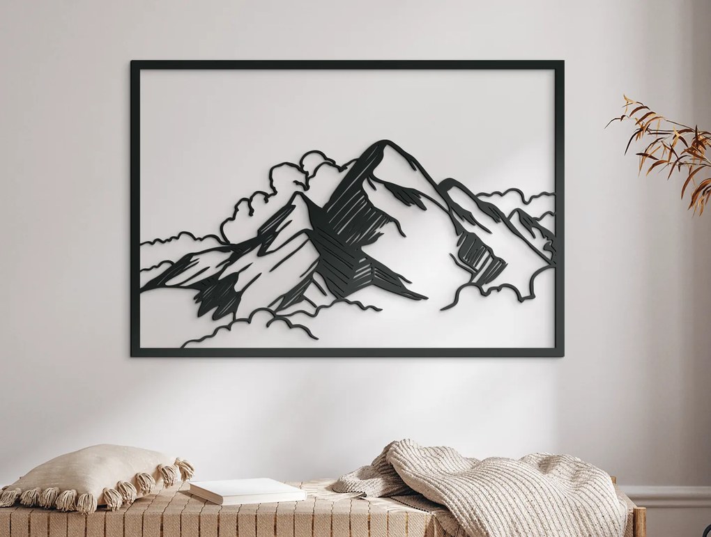 drevko Obraz Vrch v oblakoch Rozmer obrazu: 44,5 x 65 cm, Farba dekorácie: Čierna