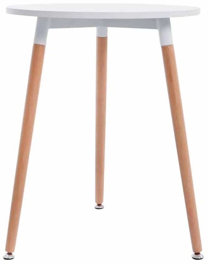 Jedálenský stôl okrúhly drevený Amalia natura - v75 x Ø60 cm - Biela