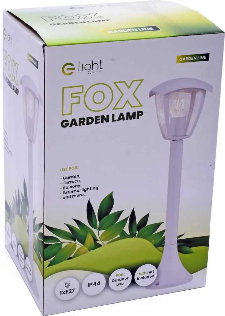 Exteriérové svietidlo Fox Big, 1x akrylové/biele hliníkové tienidlo