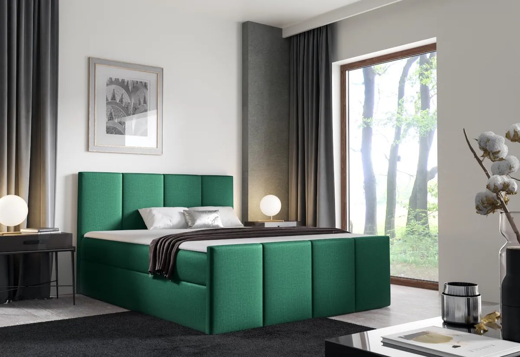 Čalúnená posteľ boxspring LAROS + topper, 200x200, fancy 48