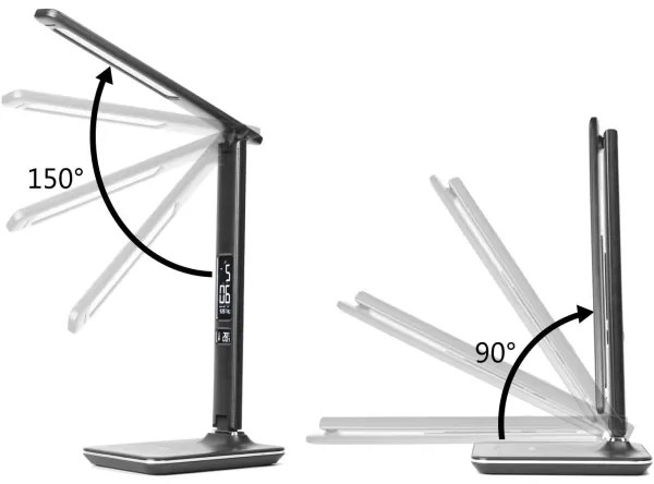 Immax 08965L-LED Stmievateľná lampa s bezdr. nabíjaním KINGFISHER 8,5W/230V čierna