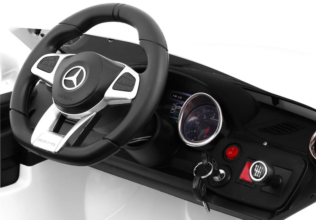 LEAN TOYS ELEKTRICKÉ AUTÍČKO MERCEDES AMG SL65 - NELAKOVANÉ - BIELE - MOTOR 2x35W - BATÉRIA 12V/7Ah - 2023
