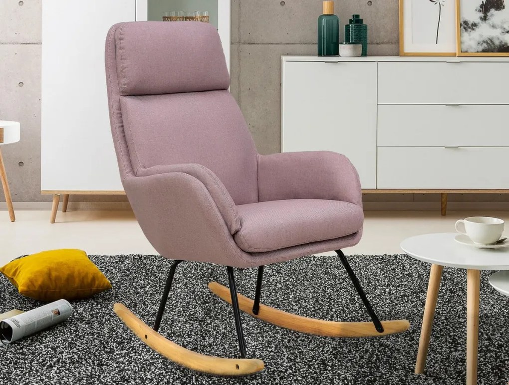 Hojdacie kreslo Lindberg, staroružová látka