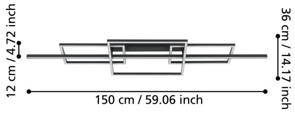 Eglo 390282 - LED Stmievateľný prisadený luster PUEBLA LED/34,5W/230V 3000K