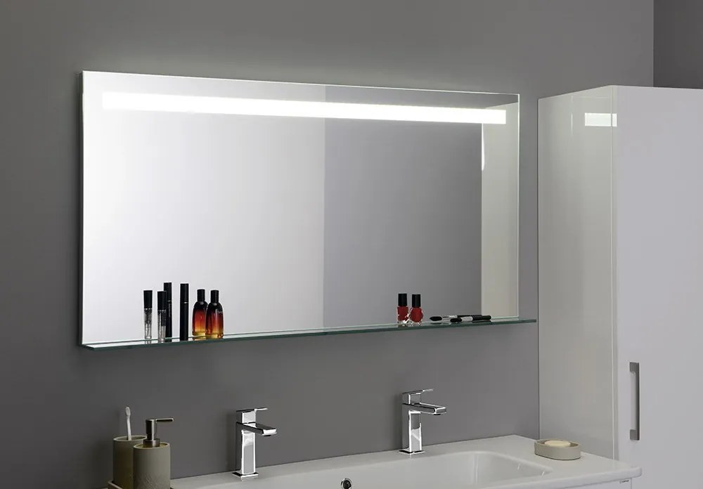 Sapho Sapho, BRETO LED podsvietené zrkadlo, sklenená polica, 1200x608mm, BT120
