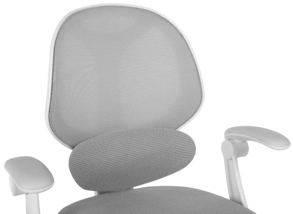 Detská otočná stolička Neoseat JUNI 009 s podnožou — látka, sivá