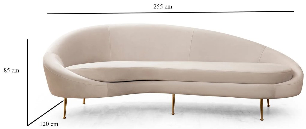 Elegantná pohovka Esesi - béžová, ľavá