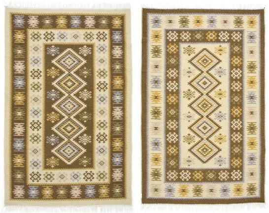 Obojstranný koberec / behúň Kilim medový 3