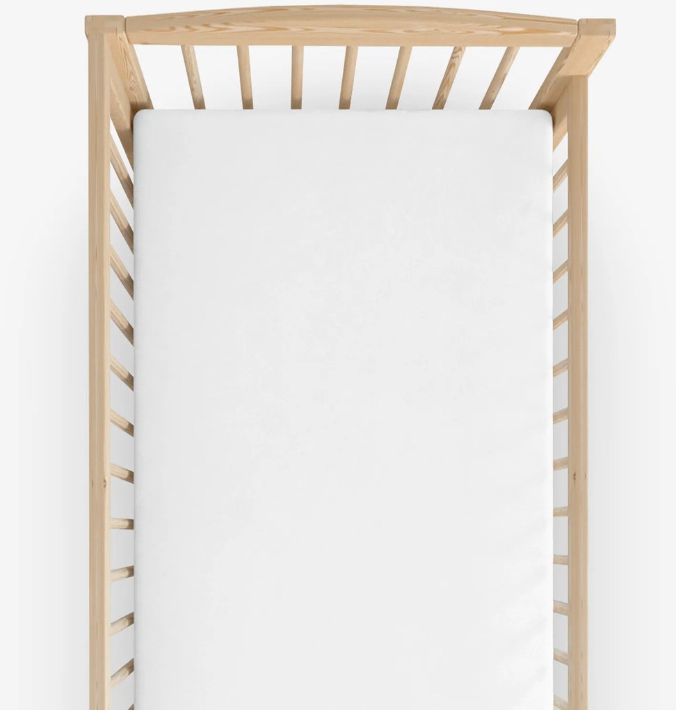 Goldea nepriepustná jersey plachta do detskej postieľky - biela 70 x 140 cm
