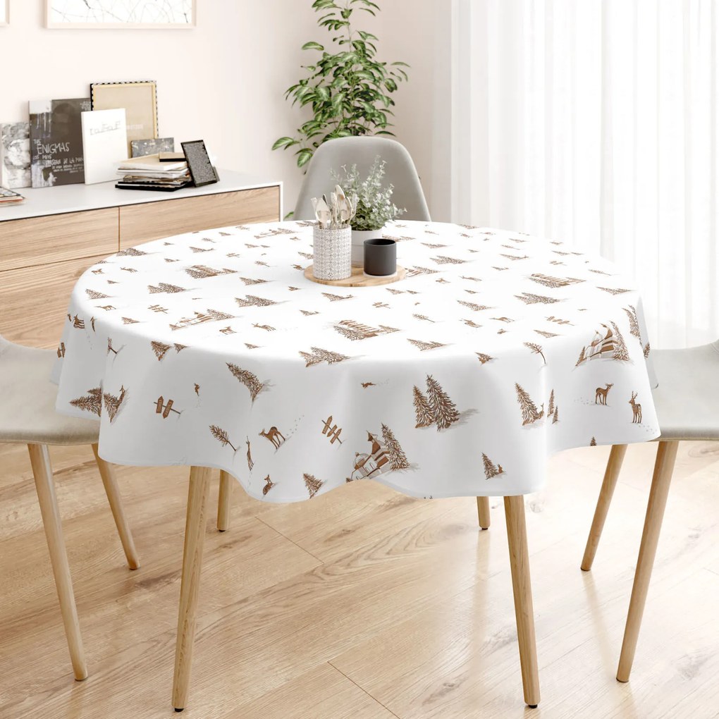 Goldea okrúhly obrus z pevnej bavlny - beskydy Ø 160 cm