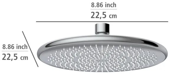 WENKO 23998100 - Sprchová hlavica WATERSAVING SYSTEM 22,5x22,5 cm lesklý chróm