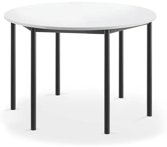 Stôl BORÅS, kruh, Ø1200x760 mm, laminát - biela, antracit