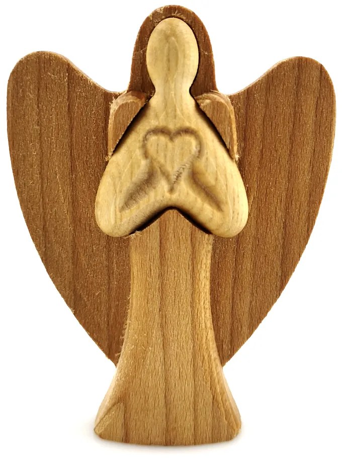 AMADEA Drevený anjel, masívne drevo, výška 10 cm