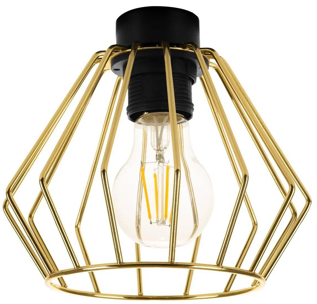 Stropné svietidlo Nuvola 1, 3x zlaté drôtené tienidlo, o