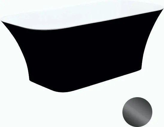 Besco Voľne stojaca vaňa z liateho mramoru Assos S-Line BW 160x70 BESCO-Typ výpuste: Click-Clack s vrchným čistením, grafit, BESCO-Rozmery: 160x70, B…