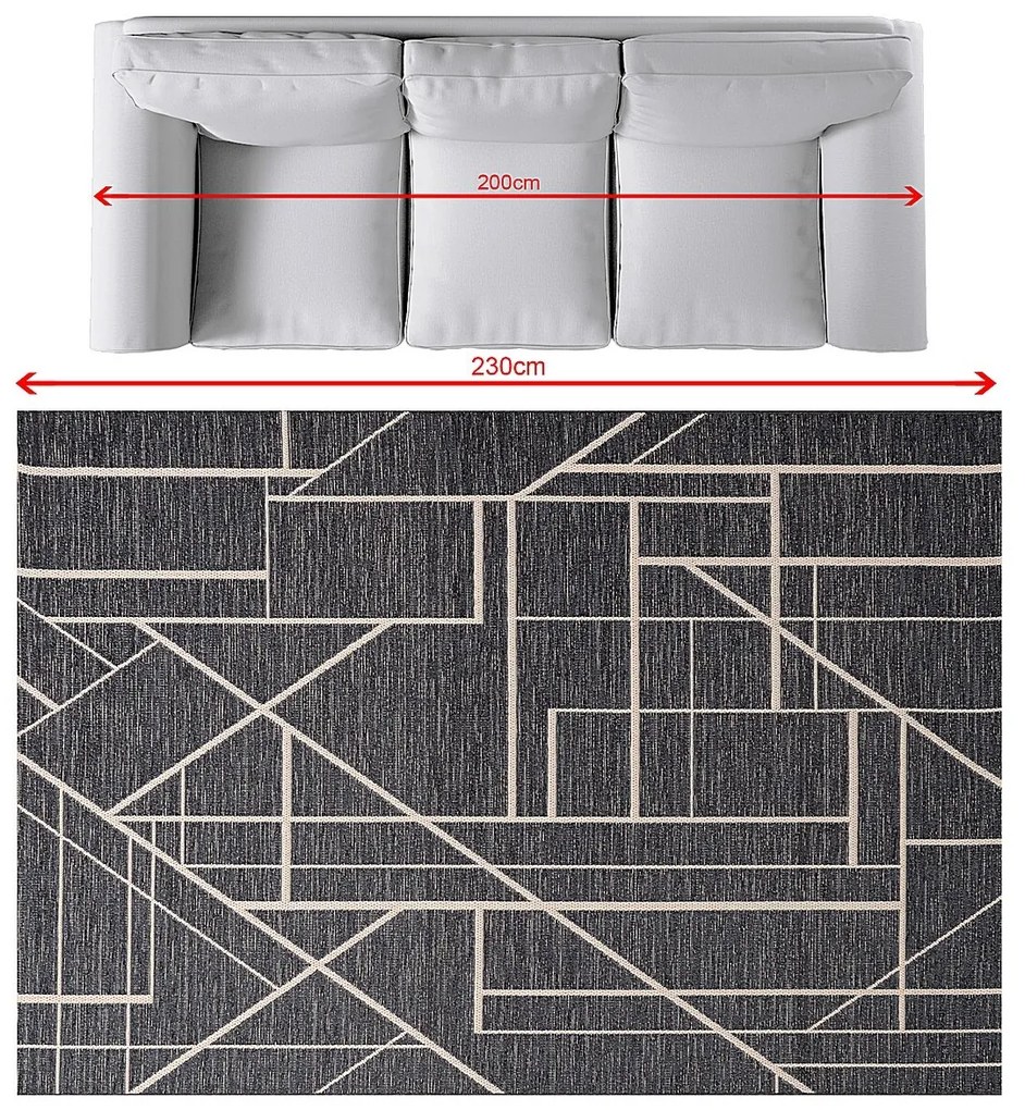 Koberec Velvet beige/petrol blue 160x230cm