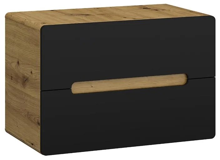 Bronx 80 (doska) dubová skriňa crafted-čierna matná