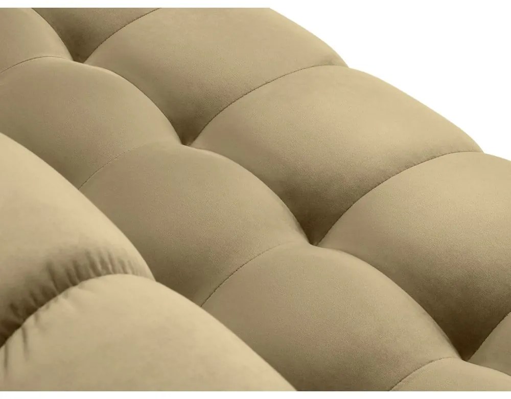 Béžová zamatová rohová pohovka Cosmopolitan Design Bali, ľavý roh