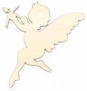 DECOLED Drevená dekorácia, anjel, 9,7x8 cm, 4ks/balenie.