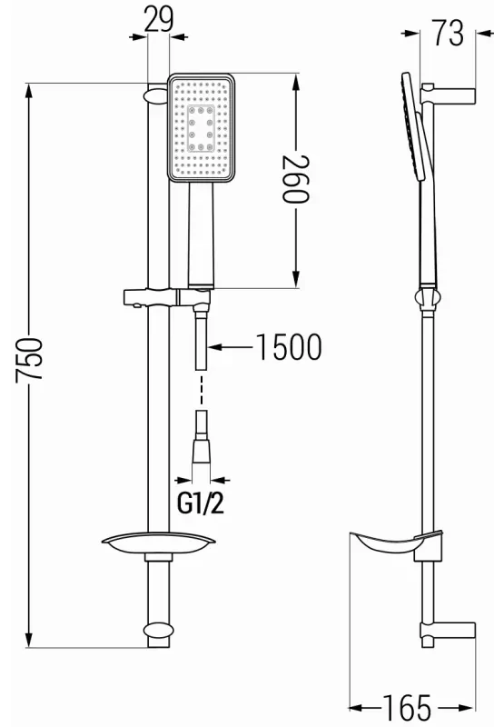 Mexen sprchový set DB54, čierna/chróm, 785544584-17